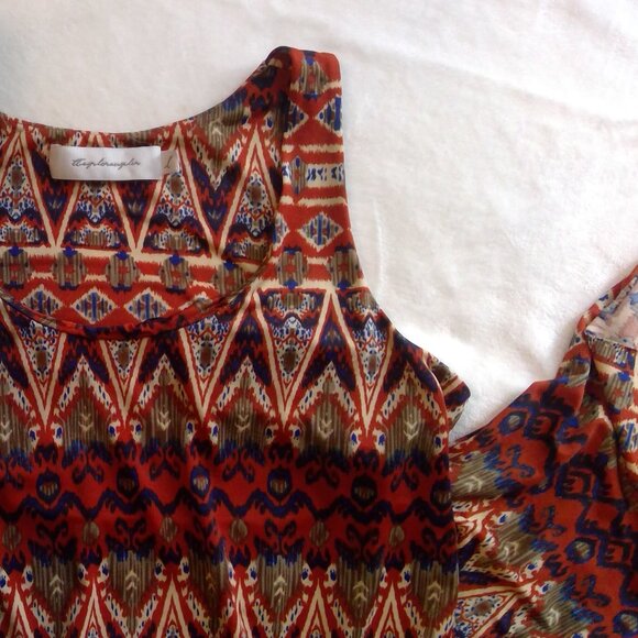 T-Bags Los Angeles Womens Long Beautiful Aztec Design Maxi Tank Dress - Picture 14 of 16